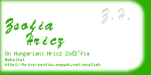 zsofia hricz business card